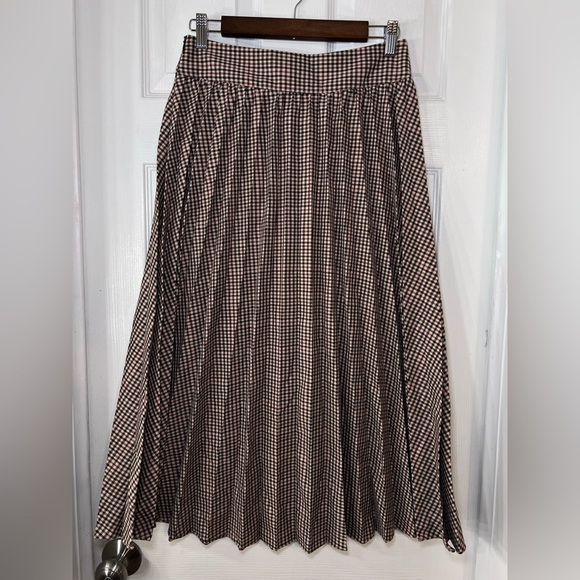 Scotch & Soda Brown and Black Checkered Midi Skirt - Picture 2 of 12